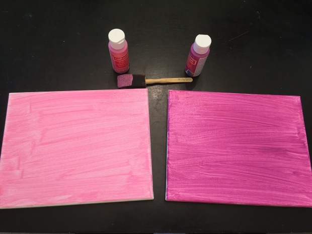 Pink and fuchsia canvases